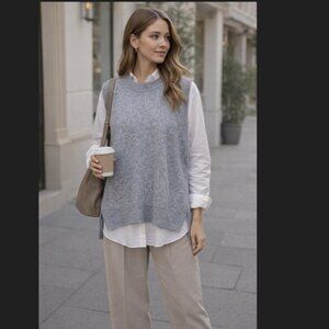 H&M Sleeveless Gray Knit Sweater Vest - Classic Cozy Layer